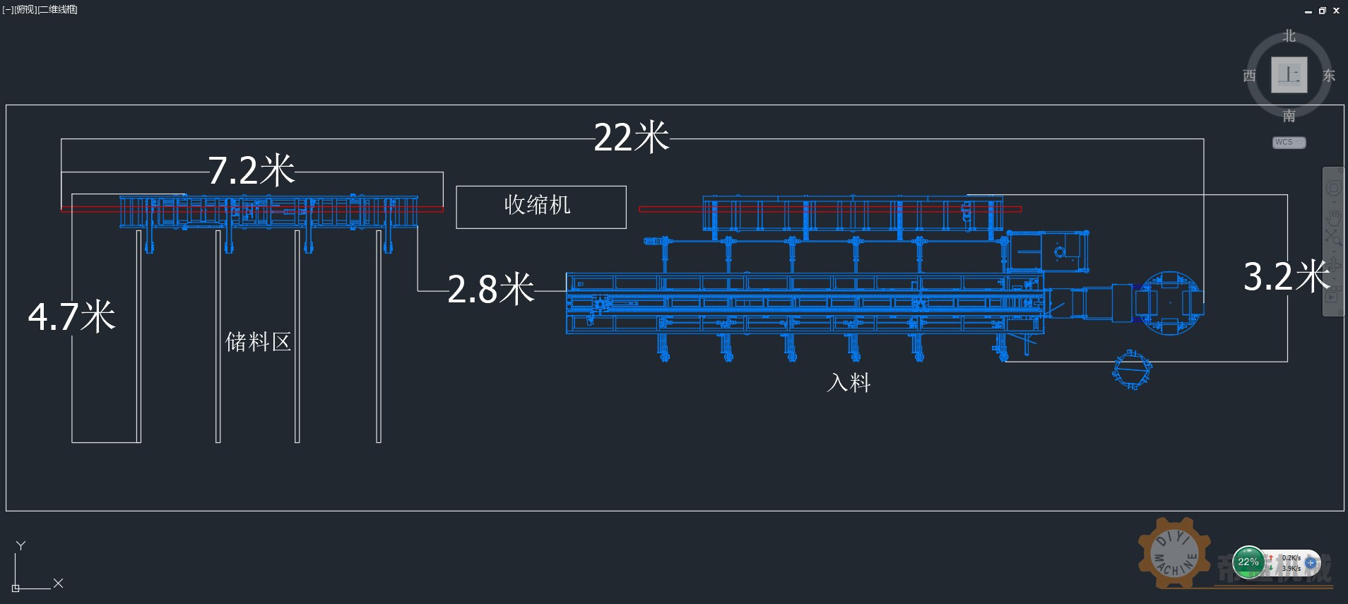 帝益机械单扎套袋机：单扎套袋机布局（左）